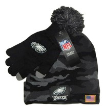Philadelphia Eagles Nfl Premium Men's Camo Cuffed Knit Winter Hat &Glove Set $50 - $32.66