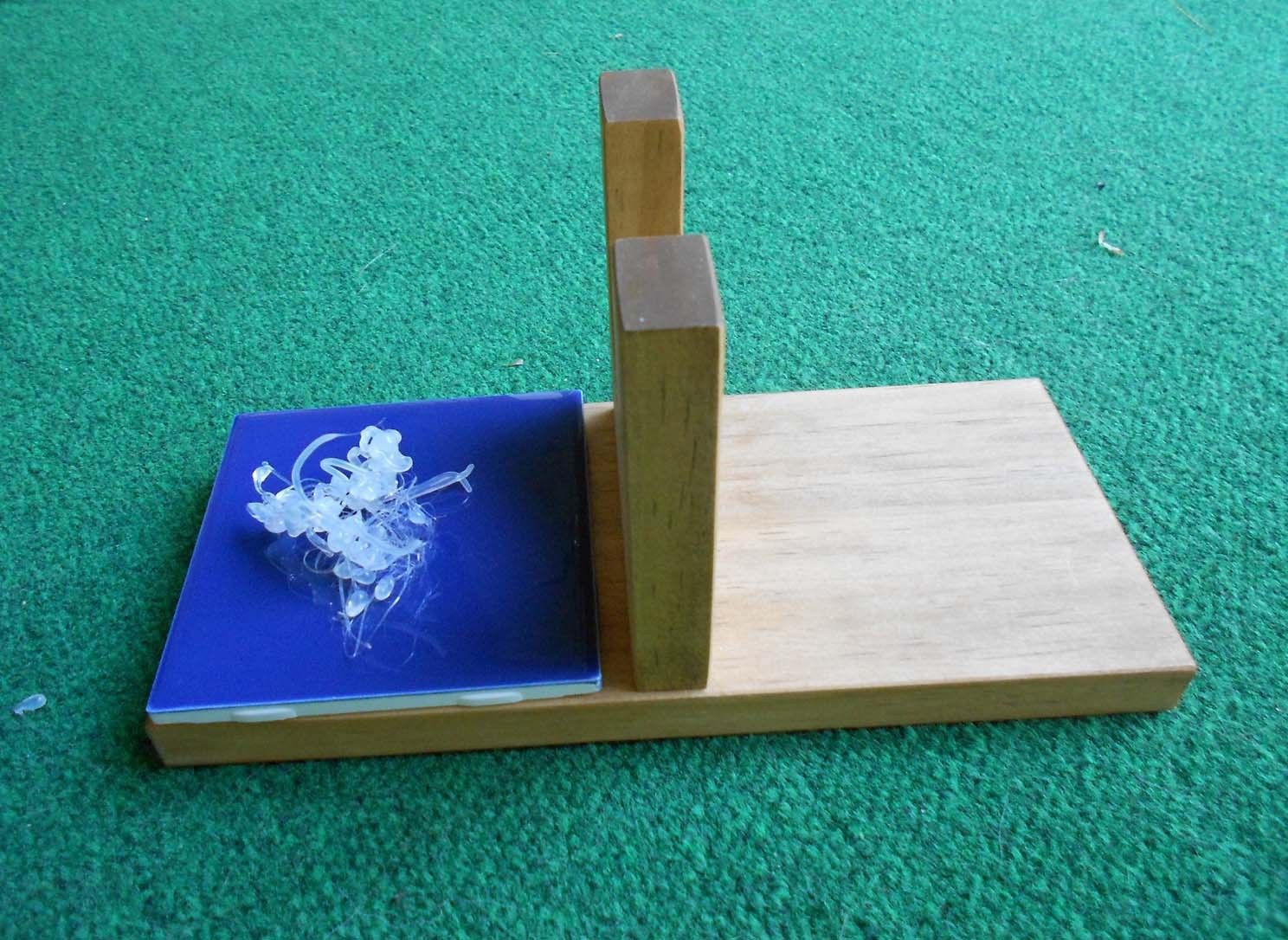 Handcrafted Wooden Hot Glue Gun Stand Holder with ceramic drip pad