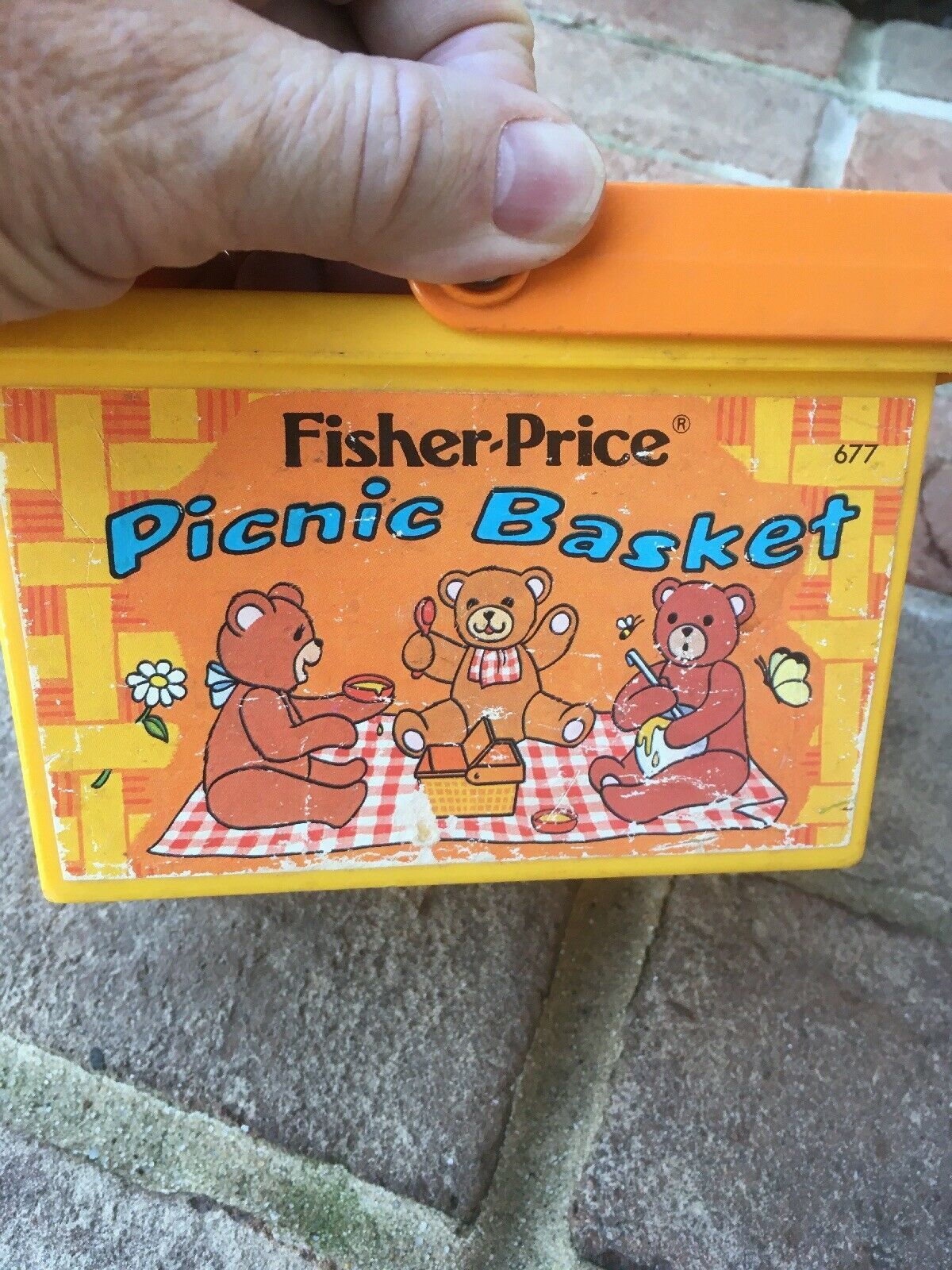 FisherPrice Picnic Basket 677 Teddy Bear Vintage 1974 Other
