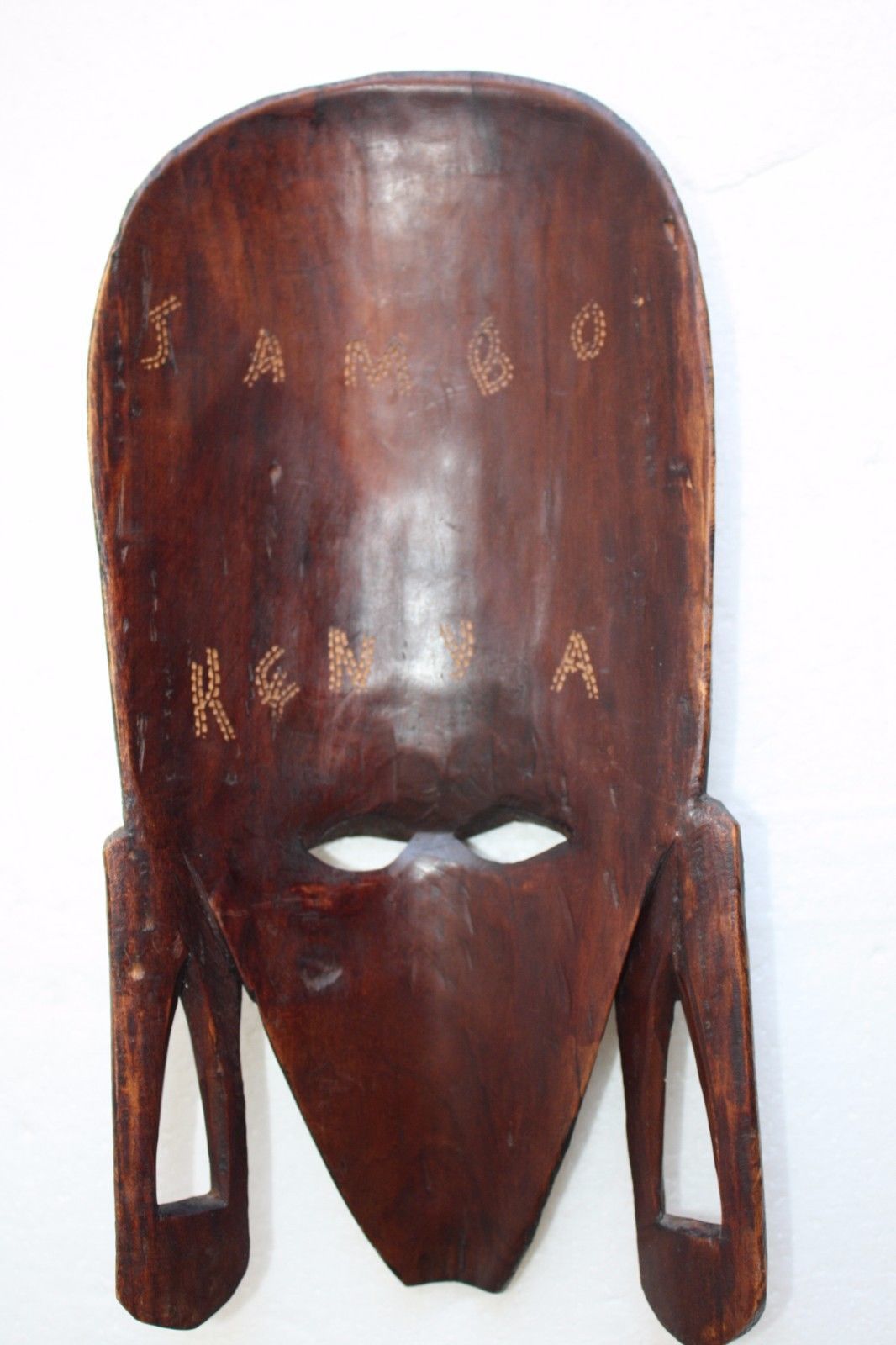 Old Vintage Hand Carved Decorative African Kenya Tribal Wall Art Jambo