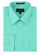 Omega Italy Men's Long Sleeve Regular Fit Aqua Dress Shirt w/ Defect - L image 1