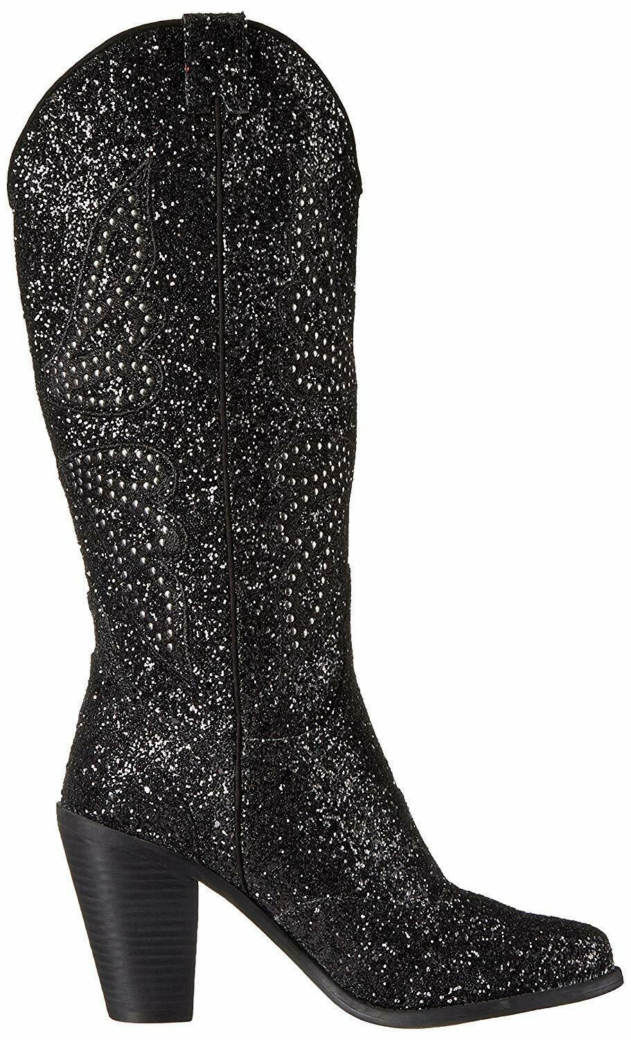 jessica simpson black glitter boots