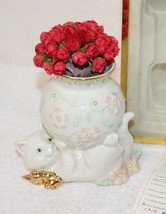 Lenox Petals &amp; Pearls Cat Rose Bouquet Bud Vase # 6249361 ~ Open Box + P... - $49.99