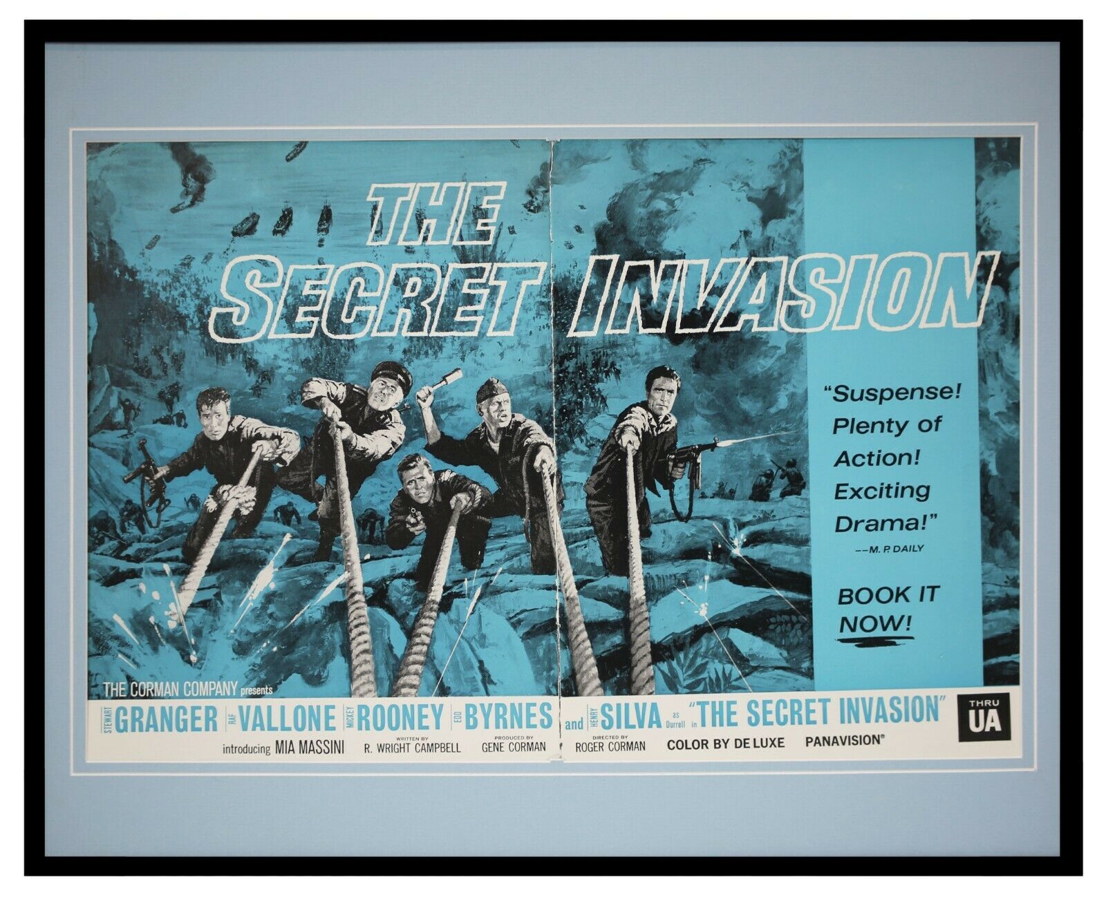 Primary image for ORIGINAL Vintage 1964 Secret Invasion 16x20 Framed Industry Ad Stewart Granger