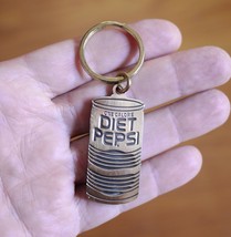 NEW Vintage 1990s Diet Pepsi “One Calorie” Cola Can Brass Key Chain Ring - $16.99