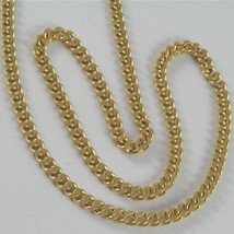 SOLID 18K YELLOW GOLD CHAIN MASSIVE GOURMETTE LINK, FLAT NECKLACE, MADE IN ITALY image 1