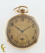 Waltham Colonial Series Open Face 14K Yellow Gold Pocket Watch 14s 19 Jewel - $1,819.13