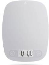 Gray Food Scale - Digital Display Shows Weight in Grams, Ounces, Milliliters, an