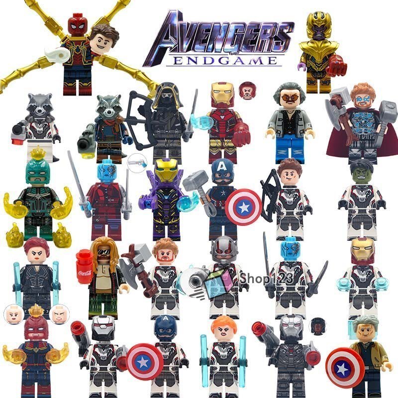 26pcs Super Heroes Marvel Avengers Endgame Thor Hawkeye Iron Man ...