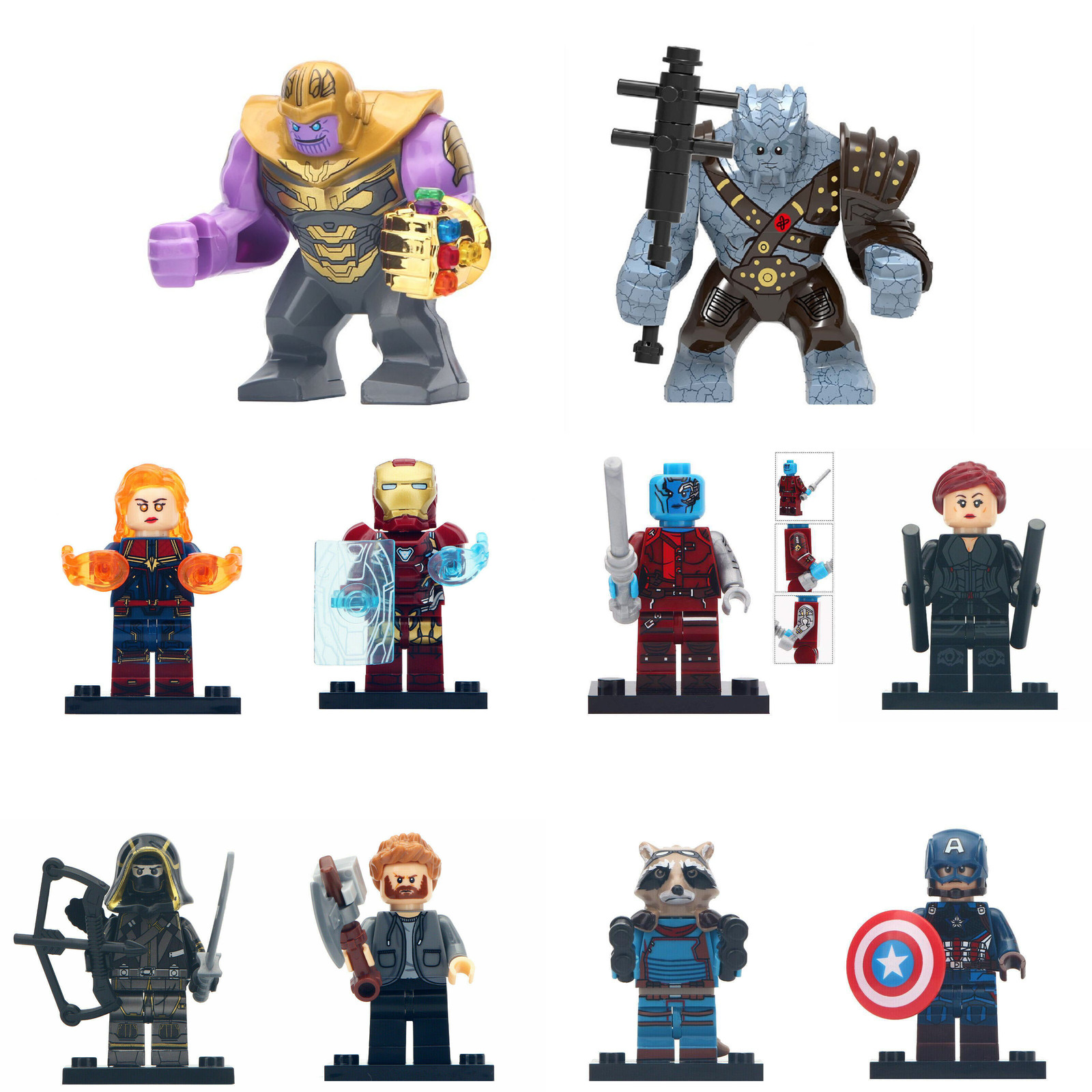 New 10pcs Avengers Endgame Thanos Korg Hawkeye Nebula Iron Man Lego ...