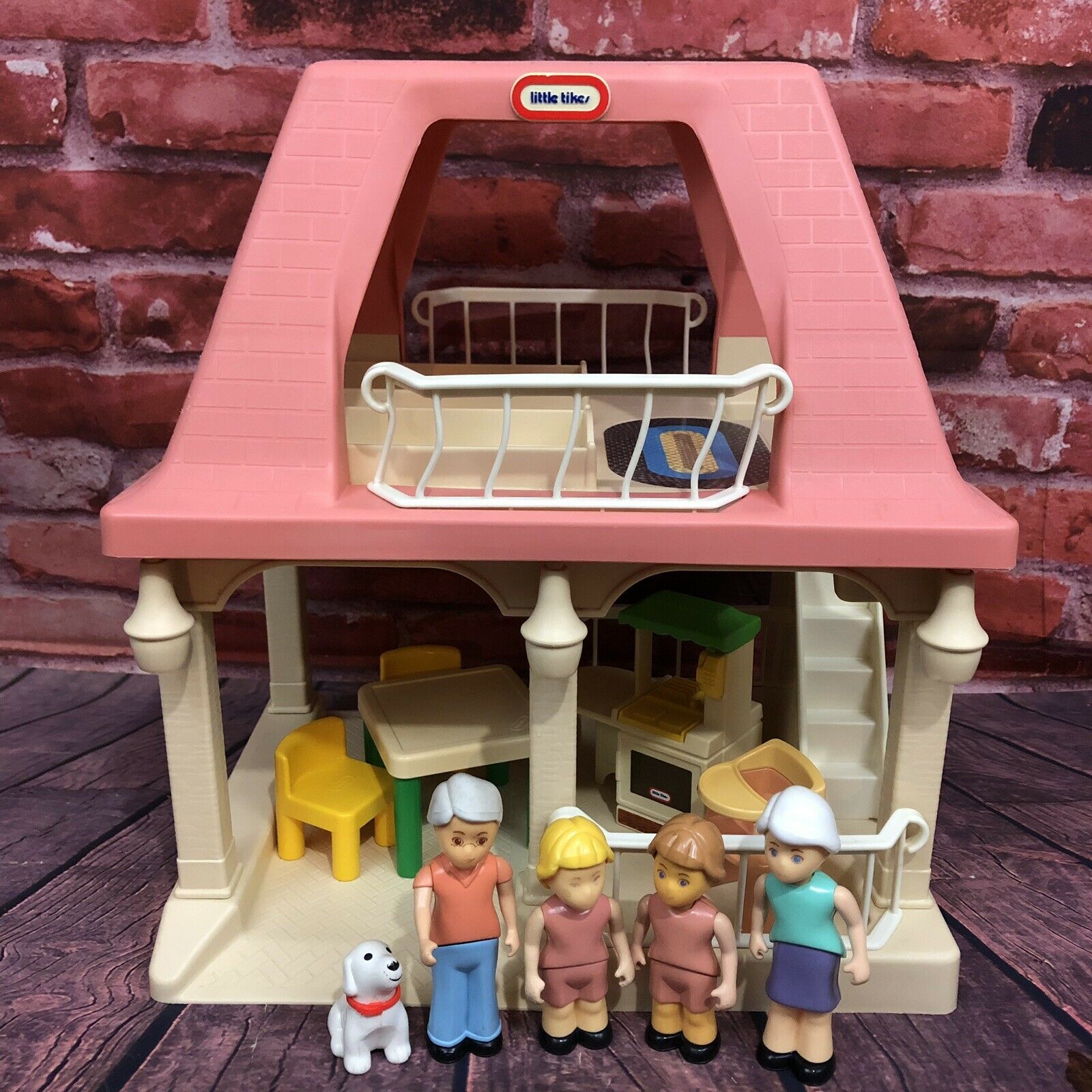 Vintage Little Tikes Grandma’s House Pink Roof Dollhouse Grandparent’s ...