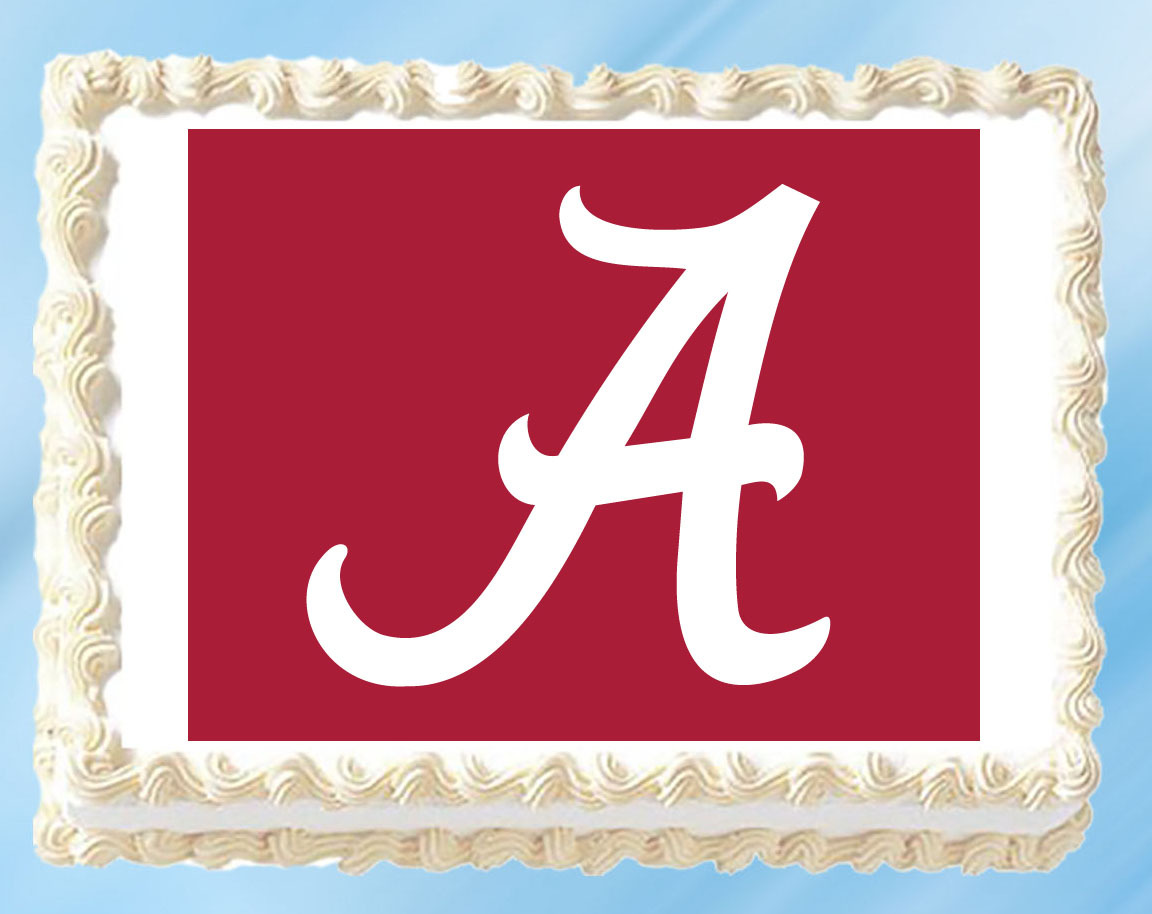 Alabama Crimson Tide Edible Image Topper Cupcake Frosting 1/4 Sheet 8.5 x 11