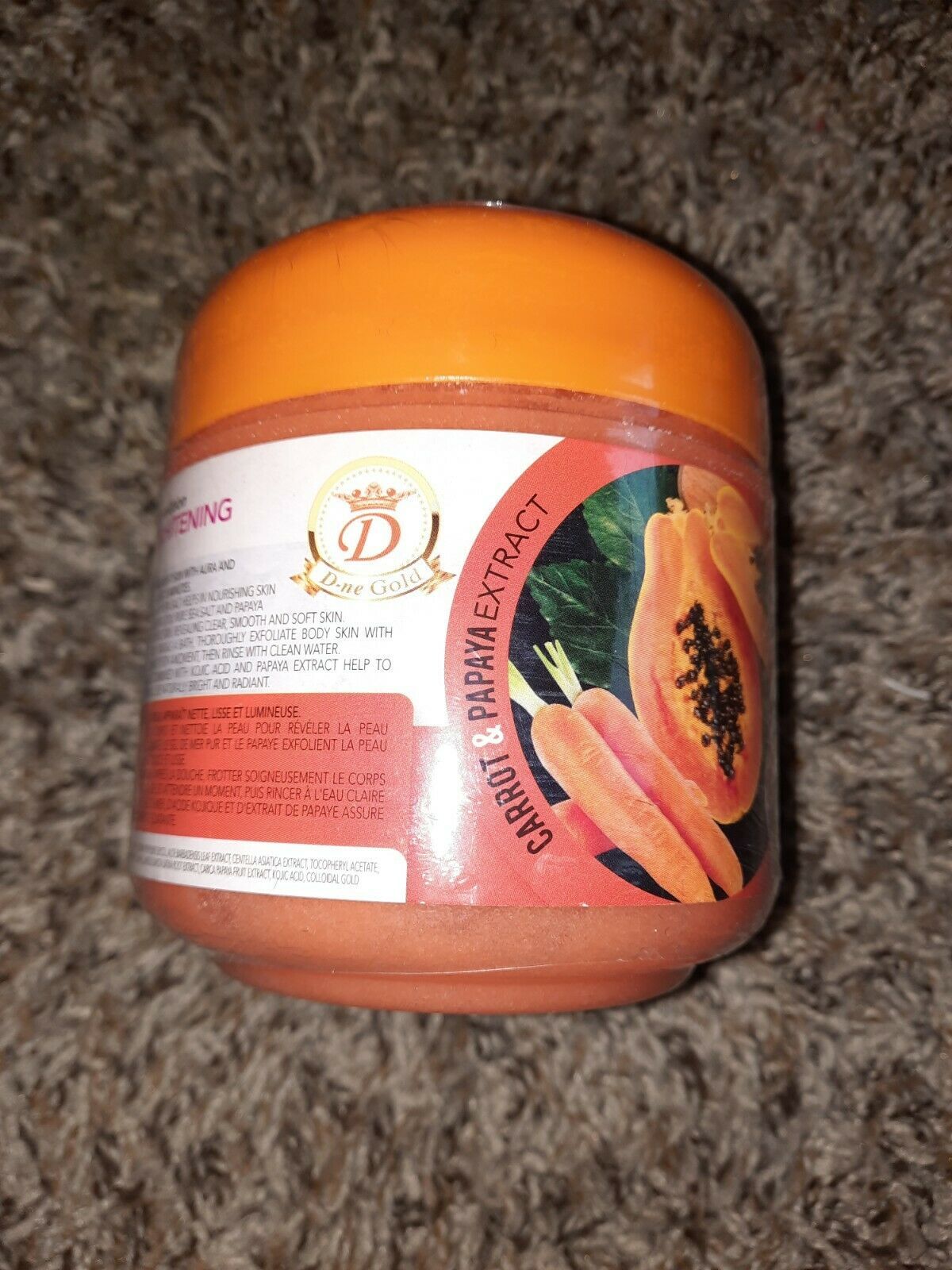 Nano smooth and clean kojic spa body scrub with carrot,Carrot,papaya
