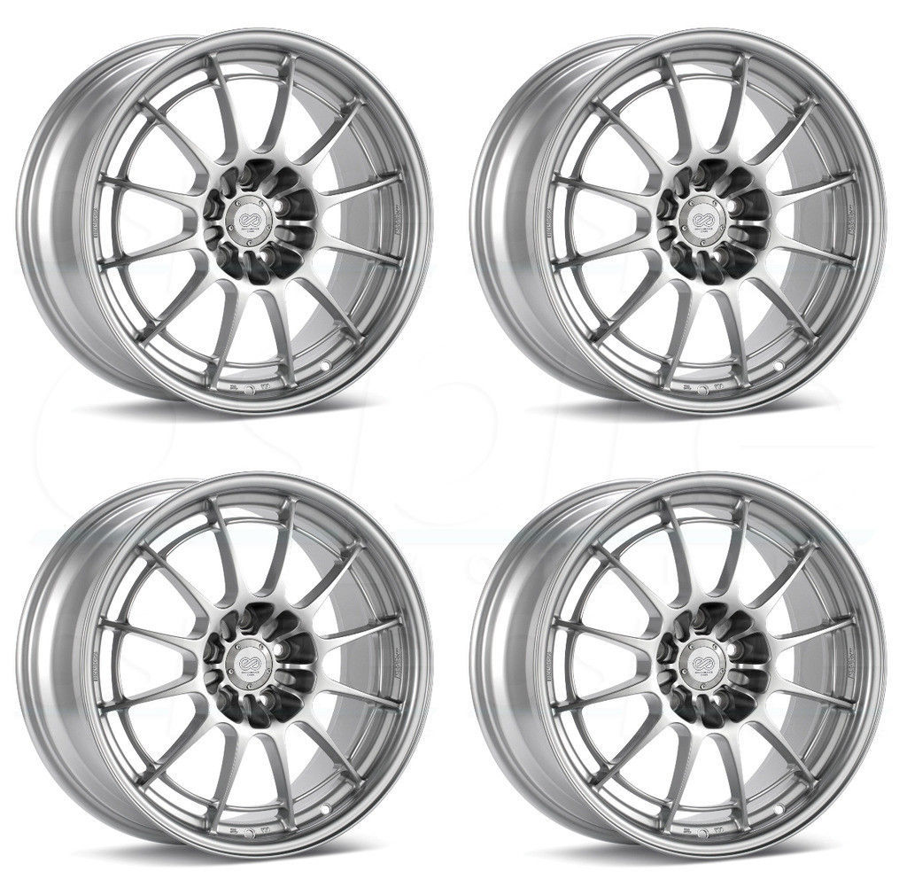17x7.5 Enkei Nt03+M 4x100 45 Silver Paint Wheels Rims Set(4) Wheels