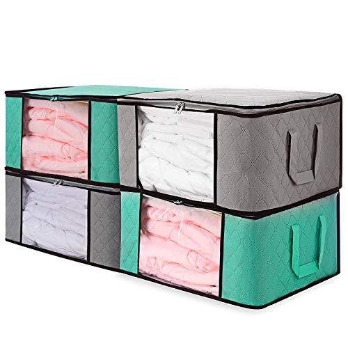 senbowe Large Foldable Storage Bags, [4 Pack] Collapsible/Foldable ...