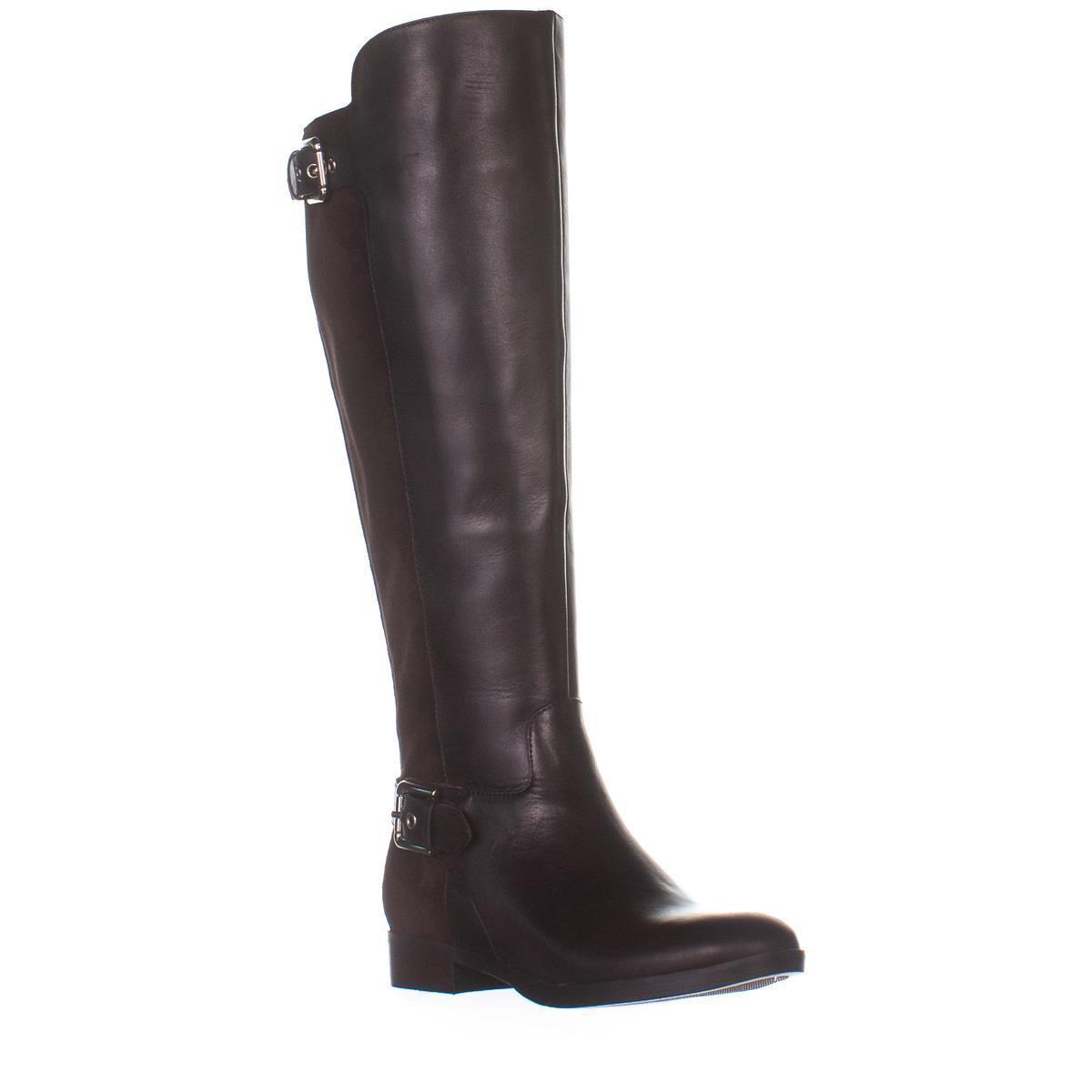 Marc Fisher Damsel Wide Calf Knee High Boots, Dark Brown Leather, 5 US ...