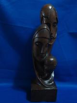  Religious Wood Sculpture, &quot;Holy Family&quot; Wood Turned Contemporary Sculpture - $11.99
