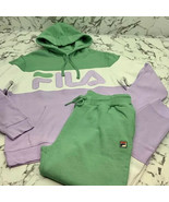 Men’s Fila Lavender | Mint | White Fleece Hoodie Sweatpants - $198.00