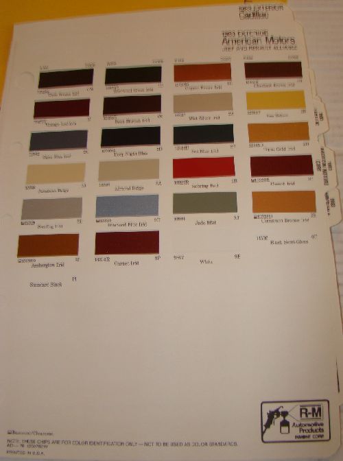 1980 Chevrolet and Chevrolet Truck RM Color Chips - Other Car Manuals