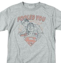 Superman T-shirt Fooled You DC comic book Batman superhero retro grey te... - $24.99+