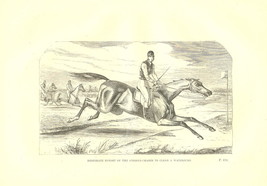 Rare 1867 Antique Horse Print ~ Rural Sports ~ Steeple Chase Horse - $9.89