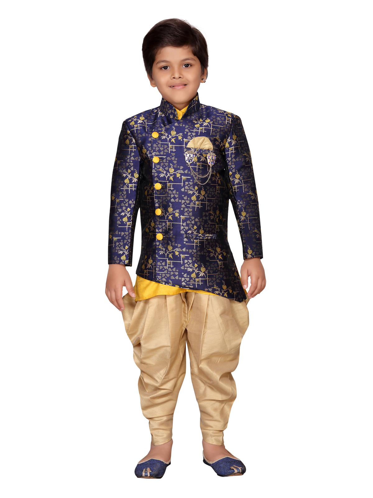 Kids Indian Bollywood Style Party Wear Jacquard Blend Jodhpuri Sherwani ...