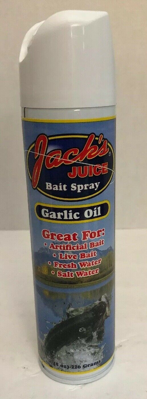 Jack’s Juice Bait Spray 8 oz Garlic Oil-VERY RARE-Great For Artificial/Live Bait