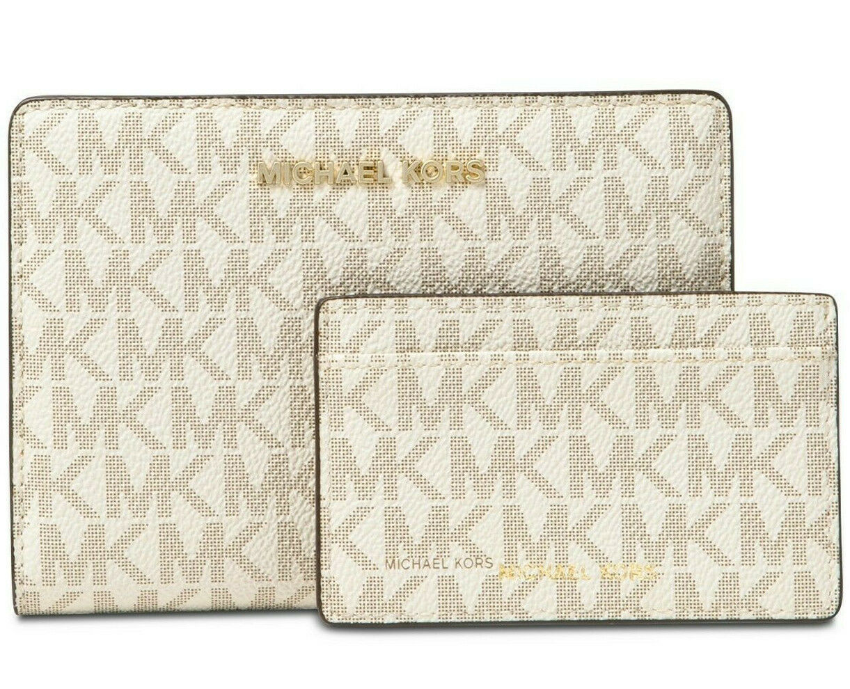 Michael Kors Signature 2in1 Card Case Carryall Wallet NWT Vanilla