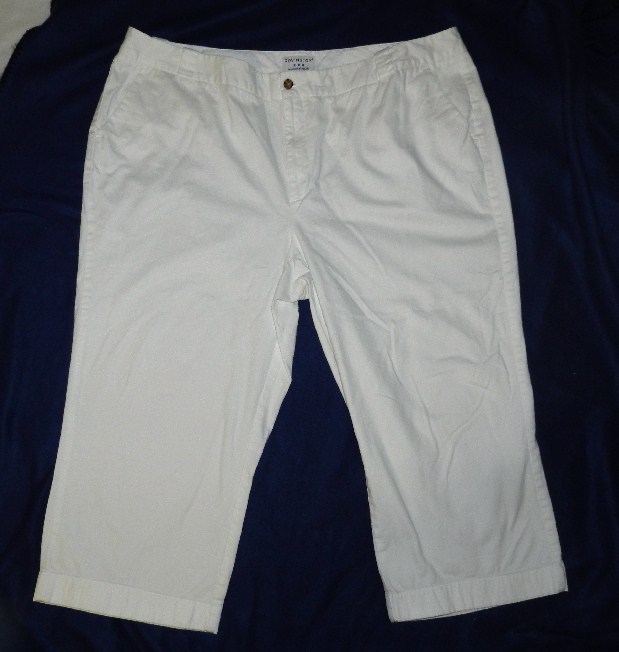 Covington Womens Plus Size 22W Stretch White Capris Pants - Pants