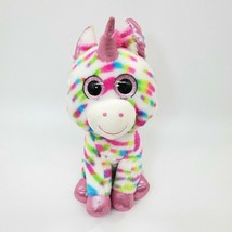 12&quot; Hugfun Unicorn Rainbow Pink Valentine Plush Stuffed Animal Toy Big E... - $16.99