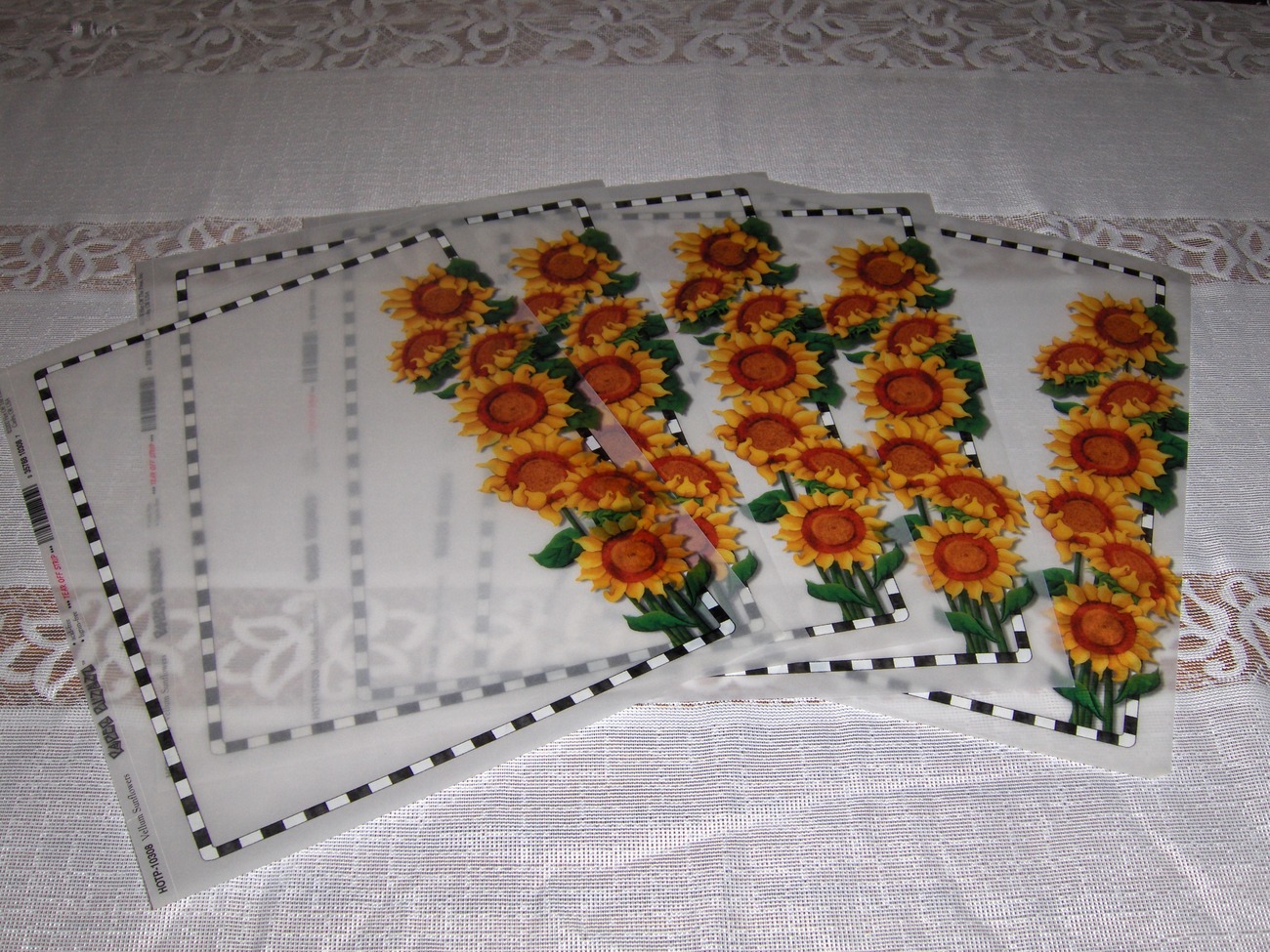 Vellum Scrapbook Paper with Sunflowers and Border 5 sheets Other