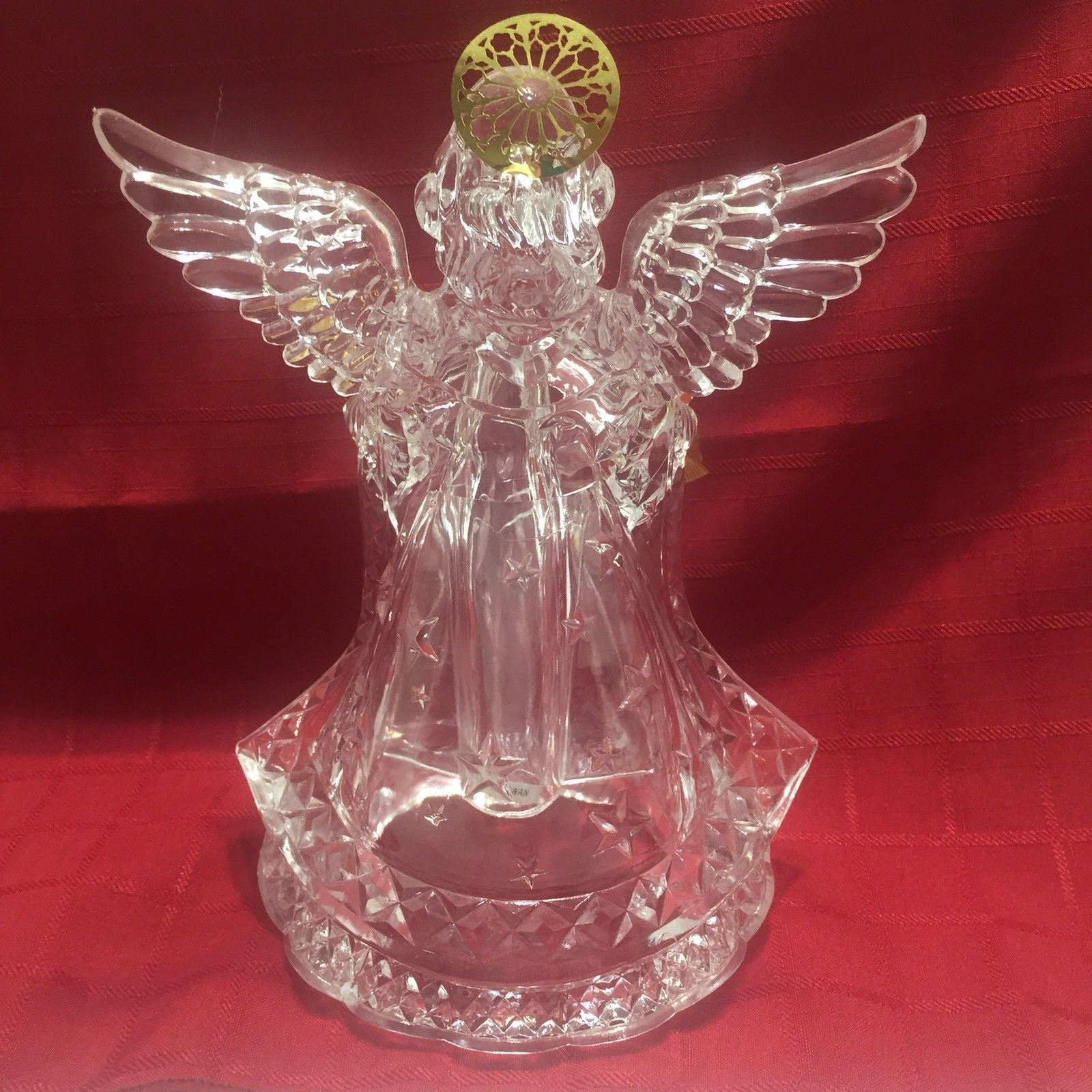 Christmas Angel Tree Topper Clear Gold Halo Banner 8 Inch Christmas Angel Tree Topper Clear Gold Halo Banner 8 Inch