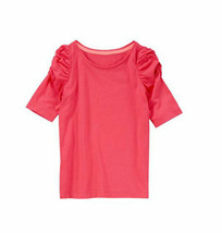 New Crazy 8 Girls Ruched Short Sleeve Cute Pink 100% Cotton Tee Shirt Sz... - $12.75