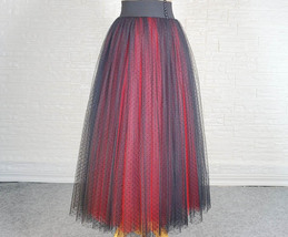Black Puffy Tulle Skirt Outfit Womens Black High Waisted Maxi Skirt Plus Size image 13