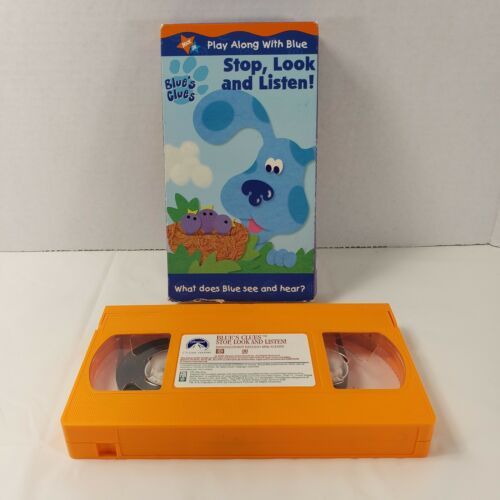 Nick Jr Blues Clues Play Along Stop Look Listen Vhs Video Tape Vtg Nickelodeon Vhs Tapes