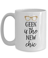Geek Chic Coffee Mug - Ceramic Funny Nerd Travel Cup 110z 15oz White - D... - $19.75