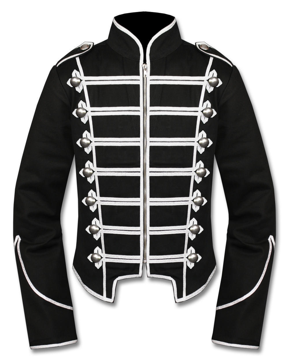 Men Black Military Marching Band Drummer Jacket Gothic New Style in 6