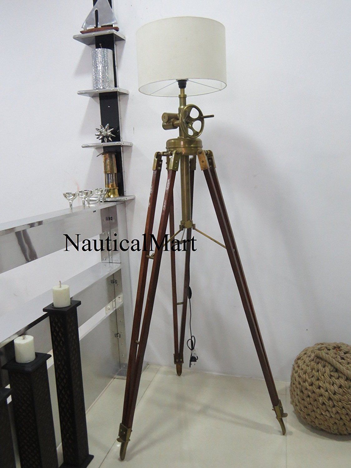 NauticalMart Royal Marine Tripod Floor Lamp Home Decor Floor Lamps
