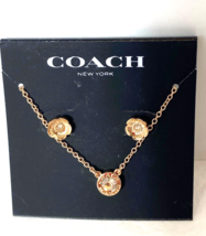 COACH Open Circle Necklace & Tea Rose Stud Earring Set FabFitFun 2021  New - $23.00