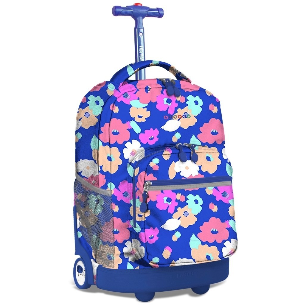 women rolling backpacks