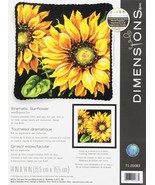 DIMENSIONS Needlepoint Kit, Dramatic Sunflower, 14&#39;&#39; x 14&#39;&#39; - $39.99