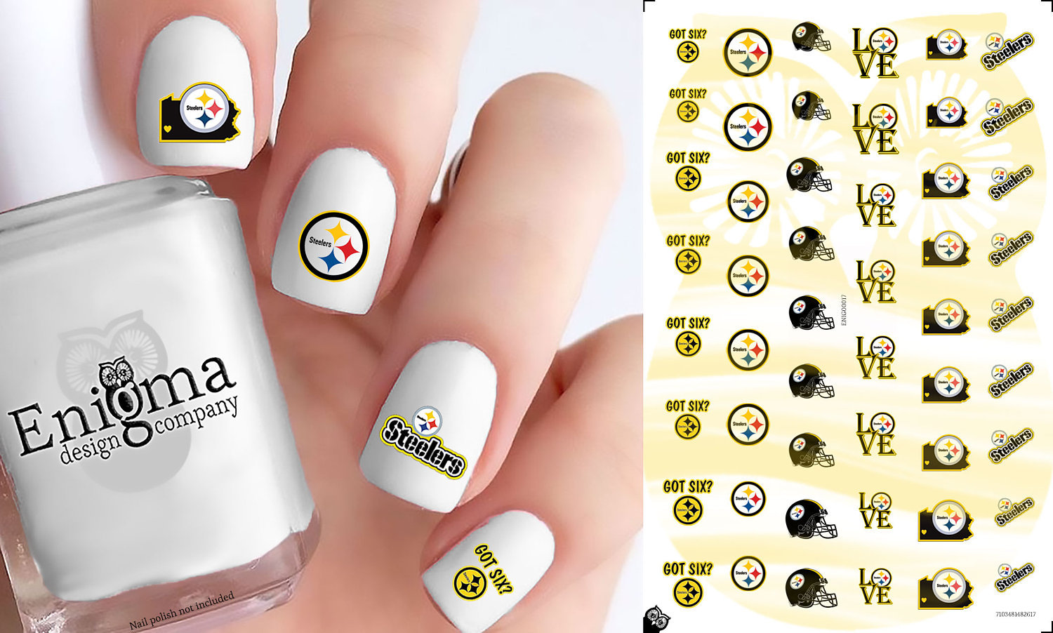 1. Pittsburgh Steelers Nail Art - wide 3