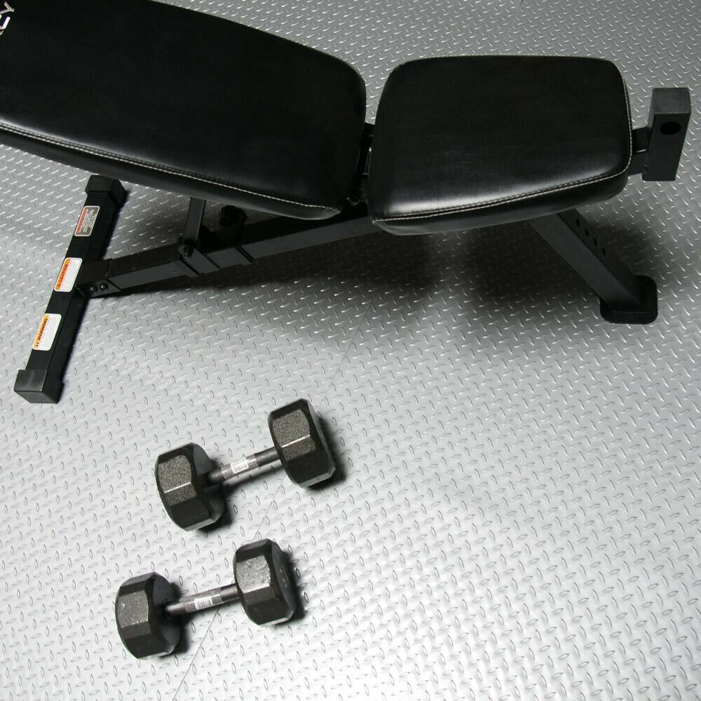 RubberCal Garage Flooring Mat Roll 4 ft. x 20 ft. DiamondPlate