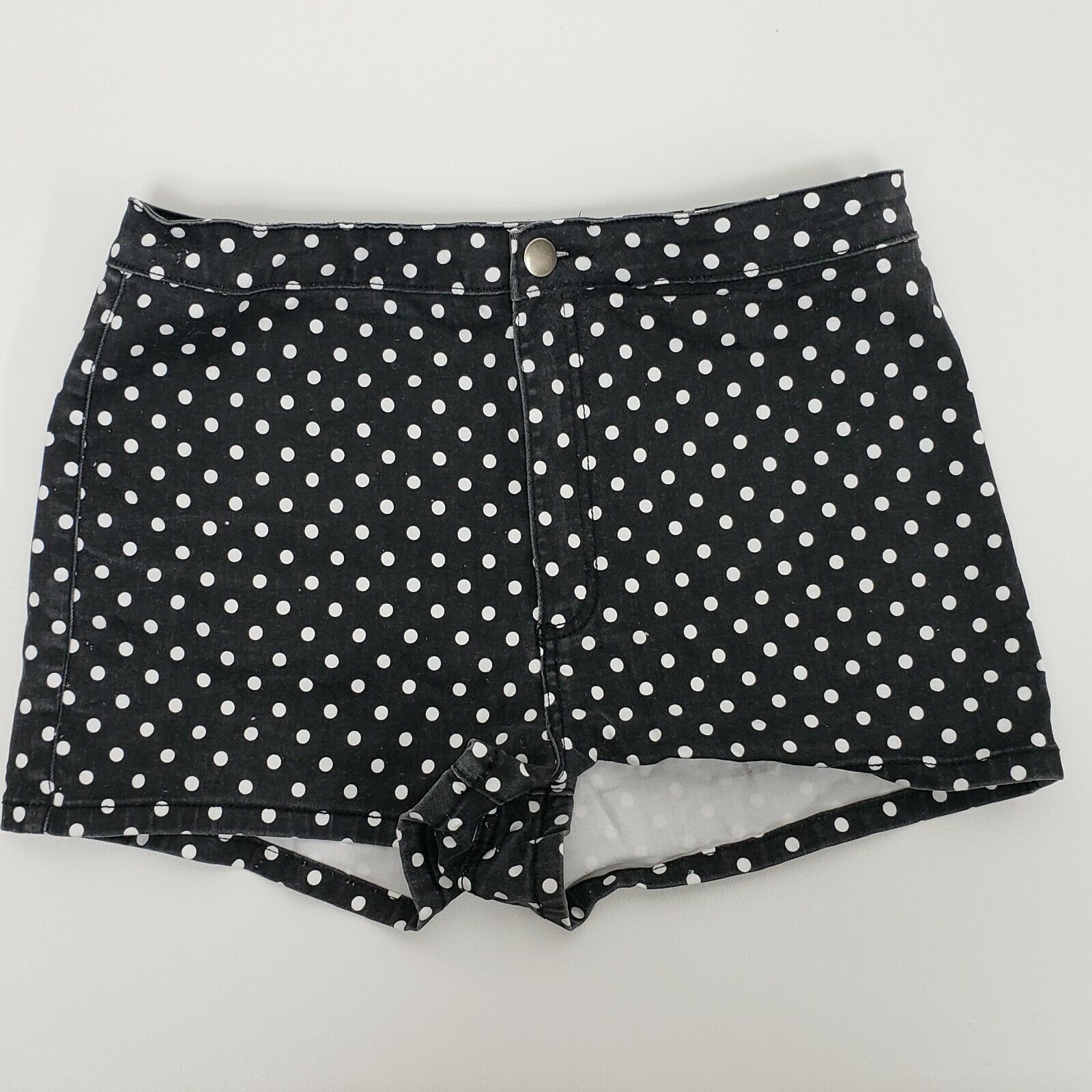 Forever 21 Faded Black High-waist Polka Dot Mini Shorts For Women Size ...