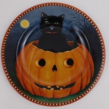 Sakura Halloween Plate David Carter Brown Jack O Lantern Black Cat Pumpk... - $23.76