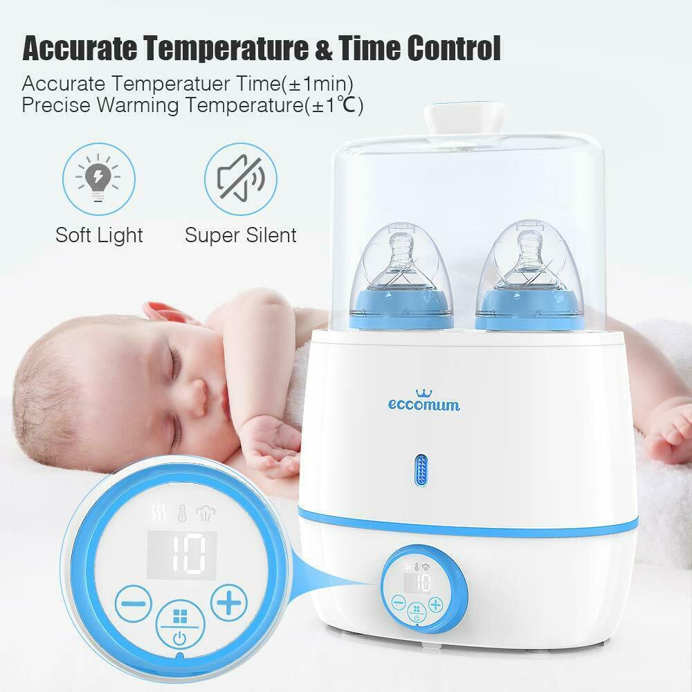 Baby Bottle Warmer & Bottle Sterilizer, 6in1 Double Bottle Warmer