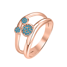 30ct Round London Blue Topaz 14k Rose Gold Over 925Silver Cute Mickey Mouse Ring - $69.35