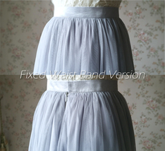 Floor Length Long Tulle Skirt Plus Size Tulle Maxi Skirt Wedding Skirt Gray image 6