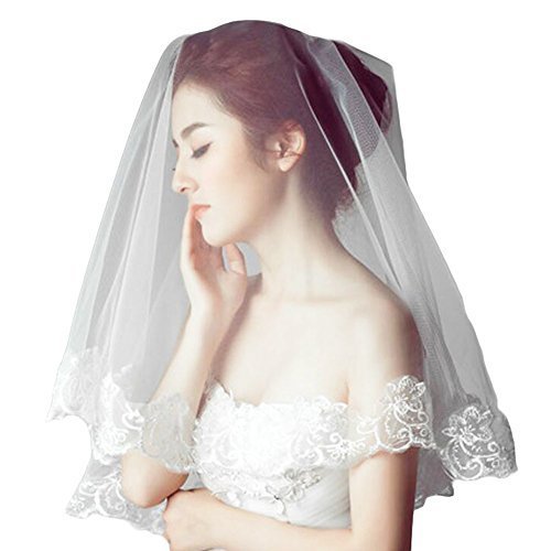 Bride White Wedding Veil/Church Wedding Veils/Elegant Headwear-C