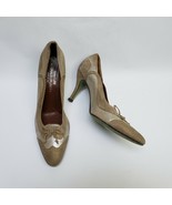 Donald J Pliner Women Couture Shoes Heels Metallic Silver Gold Italy Siz... - $98.95